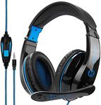 Anivia A9 PS4 Gaming Headset Headphone Over Ear Setero Gaming Headset with Microphone,Noise Canceling 3.5mm Jack for PS4 New Xbox One /Mac /PC /Computer ,(Black blue )