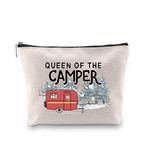 Queen of The Camper Makeup Bag Outdoor Camping Camper Girls Novelty Cosmetic RV Gift Happy Camper Gift (camper queen bag CA)