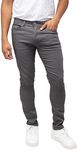 X RAY Men's Stretch Pants, Slim Fit Flexible Commuter Colored Denim Jeans, Casual Pants for Men, Silver - Back Pocket Detail