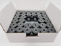 Prewound Bobbin, Plastic Sided, Size L, Black Color, 144pcs per Box, 40S/2 Polyester, Doublelin,Compatible with Babylock, Barudan, Bernina, Brother, Consew, Juki, Singer, Tajima & More (40S2, Black)