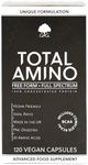 Total Amino - Full Spectrum - All 20 Amino Acids - EAA, BCAA - Free Form - 120 Vegan Capsules - Made in the UK by G&G Vitamins