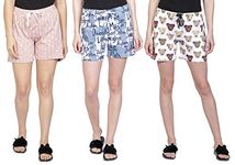 Club A9 Women's Regular Fit Cotton Printed Shorts (Multicolor,M) (Pack of 3) (WSCOMBO3_390_M)