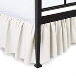 PC Diana Linen Ruffled Bed Skirt Split Corners Ultrasoft Poly Cotton/Microfiber Upto 21" Drop Expertise Tailored fit Wrinkle Free Bed Skirt (Twin-Ivory)