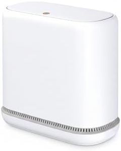 MOPALL Dog Proof Trash Can with Lid, 3.3 Gallon Slim Bathroom Garbage Bin with Inner Bucket, Fits Standard 4 Gallon Bags, Odor Sealing Diaper Pail for Nursery, Modern White Waste Basket, 6.9" Wide