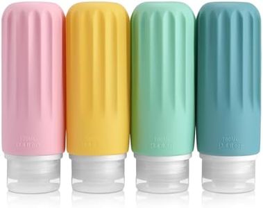 Opret Botes Viaje Rellenables 100ml 4 Piezas, Botellas de Viaje Silicona para Gel y Champu, Botes Viaje a Prueba de Fugas para Gel, Champús, Lociones y Artículos de Tocador, FDA Certificado Sin BPA