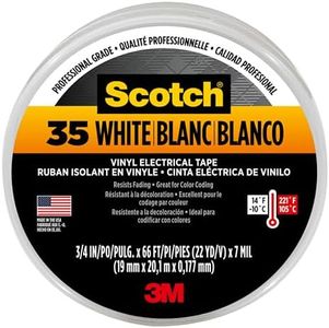 Scotch© 35 Vinyl Electrical Tape White 19 mm x 20 m