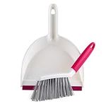 Kleeneze KL082534UFEU7 Antibac Dustpan and Brush Set - Handheld Sweeping Brush with Shovel, Bristles Treated with Silver Phosphate, Flexible Lip Picks Up Dust, Pet Hair, Crumbs & Dirt, Ergonomic Grip