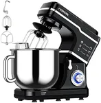 Stand Mixer, 7.5QT Kitchen Electric Food Mixer 10-Speed Tilt-Head Dough Mixer for Baking&Cake, with Stainless Steel Bowl, Whisk, Dough Hook, Beater, Splash Guard (660W) BLACK MC1