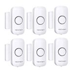 TECKNET Door Alarm Sensor, Mini Window Alarm Sensors, Door Sensor Alarm for Home Security Systems with Quick Loud 100dB Ring Alarm, Wireless Burglar Alarms for House, Shop, Office, Garage (6 PCS)