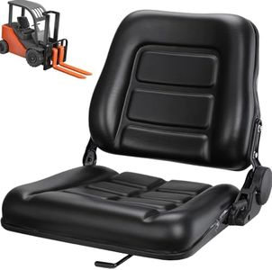 yeesport Forklift Seat Universal Tractor Seat, Fold Down Forklift Seat with Adjustable Angle Backrest, Comfortable Leather Seat with High Resilience Sponge Filling (Comfortable seats)