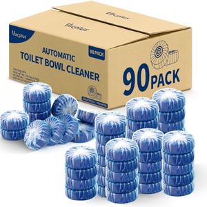 Vacplus Toilet Cleaner Tablets 90 Pack, Automatic Bowl & Tank Cleaner, Septic Safe, Powerful Cleaning, Prevent Stains & Deodorize