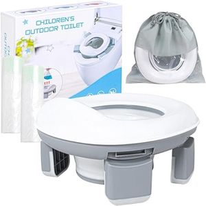 Smarban Folding Portable Potty Training Chair. with Storage Bag 40 Potty Bags Non-Slip Reusable Potty Seat for Outdoor and Indoor Use, Easy to Clean. (Grey)