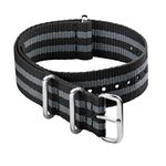 Archer Watch Straps - Classic Nylon NATO Straps | Choice of Color and Size (Black/Gray, 20mm)