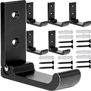 MsBong 6PCS Folding Coat Hooks, Matte Black Wall Hooks for Hanging Coats Bathroom Towel Hooks Hardware Heavy Duty Aluminum Alloy Robe Hooks Wall Mounted DIY Coat Rack Hooks No Rust Indoor, Outdoor