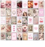 Pink Coquette Room Decor Aesthetic - Girly Coquette Wall Decor, Light Pink Posters for Room Aesthetic Pictures, Vintage Coquette Decor Downtown Collage Kit for Teen Girl Dorm Bedroom (4x6) (Pink)