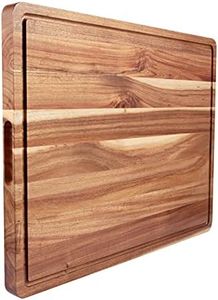 Large Acacia Wood Cutting Boards for Kitchen, 24 x 18 Inch Extra Large Wooden Cutting Board with Juice Groove, Reversible Butcher Block Cutting Board for Meat and Veggies