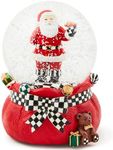 MACKENZIE-CHILDS Christmas Snow Globe and Music Box, Unique Musical Snow Globe Christmas Decoration, Gift-Giving Santa