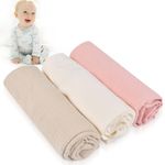3Pcs Burp Cloths, Super Soft Highly Absorbent Coral Fleece, 60 x 60cm Gentle & Large Burp Rugs for Baby Sensitive Skin - Burping Cloths for Newborn Essential
