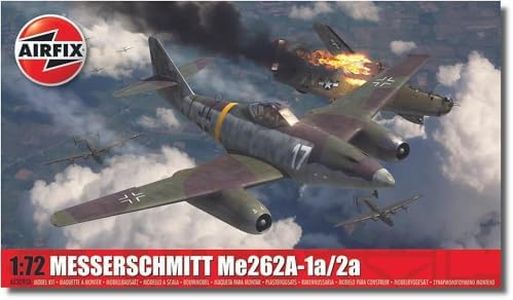Airfix Model Airplane Kit Gift Set - A03090A Messerschmitt Me262A-1a/2a, Plastic Plane Model Kits for Adults & Kids 14+, Skill Level 2, 1:72 Scale WW2 Military Aircraft Models - Real Aeroplane Models