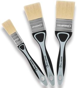 ROLLINGDOG Soft Paint Brushes Decorating Set- for Smooth Surfaces,Wall Paint,Furniture,DIY Detail Painting (3 PC Pack, 20mm, 40mm, 50mm)