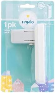 Regalo Home Safety Lever Door Lock, Award-Winning Brand, 3M Adhesive Child Proof Door Lock, White