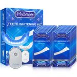 MySmile Teeth Whitening Kit with Led Light, 28X Non-Sensitive Teeth Whitening Strips Kit, 10 Min Fast Whitening Teeth, Helps to Remove Stains from Coffee, Smoking, Wines(1Pcs Light and 14Sets Strips)