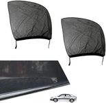 ZKFAR Pack-2 Car Rear Side Window Sunshade, Sunproof Dustproof Ventilable Bouncy Double-Layer Thickened Mesh, Freely Window Lifting for Privacy Protection Accessory, Universal for SUVs (Black)