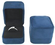 Moon Suede Velvet Finish Jewellery Box for Ring | Blue Suede (2.0 x 2.0)