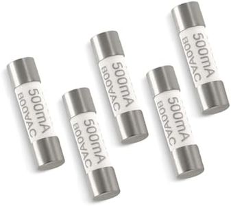 5Pcs HV510 Multimeter Ceramic Fuse Fit for Digital Multimeter 500mA, 600V, 5x20mm, 0.5A AC Ceramic Fuse
