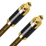 EMK Optical Audio Cable, 1M Carbon Fiber Shell Audio Cable Digital Toslink Optical Cable S/PDIF Toslink Connectors Compatible With Playstation, Sound Bar, Home Theater, Surround Sound Systems