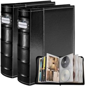 PUTNATRUE DVD CD Storage Binder – 112 Discs Holder with Label Slots & Cover Pockets, PU Leather Media Organizer for Home Collection, Car Travel, Blu-ray & Game Discs