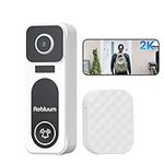 Doorbell Camera Wireless with Chime,Rebluum Video Doorbell Camera with Voice Changer,Head-to-Toe View,AI Detection,Anti-Theft Device,2K HD,Night Vision,Local Storage,No Subscription,Works with Alexa