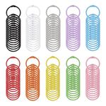 130Pcs Binder Rings 30mm/1.2 inch Metal Paper Rings Flashcard Rings, Book Rings for Home, Office(10 Colors)