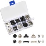 LIAMGUS 100 Pcs Sewing Hooks and Eyes Set, Skirt Hooks, Sew-on Snaps, Hook & Eye Latches, 50 Pairs 3 Styles Hook and Eye Closures Sewing Snaps Kit for Skirt, Bra, Trousers, Clothing, Sewing Supplies