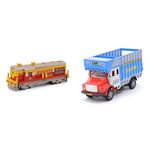 CENTY 3 Year and Up Toys Locomotive Pull Back Engine Centy Public Truck - (Color May Vary)