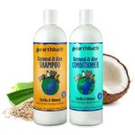 Earthbath Dog Cat Vanilla & Almond Grooming Bundle - (1) Each: Oatmeal & Aloe Shampoo and Conditioner, 16 ounces