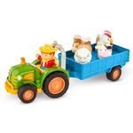 Battat – Toys for Toddlers, Kids – Lights, Animal Sounds & Old Macdonald Music – 7pc Pretend Play Set – Tractor, Trailer, Farm Animals – Farming Fun Tractor – 18 Months +