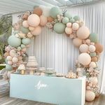 Nude sage green Balloons Arch Kit,Dusty Pink Green White Neutreal Garland Balloons,for Boho Baby Shower Bridal Shower Birthday Party Wedding Decorations…