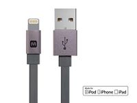 Monoprice Cabernet Series Apple MFi Certified Flat Lightning to USB Charge & Sync Cable, 3ft Gray for iPhone X, 8, 8 Plus, 7, 7 Plus, 6, 6 Plus, 5S, iPad Pro