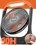 Koonie 8 inch 20000mAh Camping Fan with LED Lantern and Hook, 90hrs Rechargeable Battery USB Fan with 4 Speeds 350°Head Rotation, Desk Table Fan for Outdoor Tent Travel Picnic