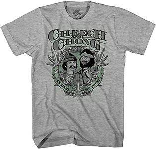 Mad Engine Men's Cheech and Chong in Bud We Trust Marijuana Pot Leaf T-Shirt, Heather, 2X-Large