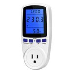 Electricity Usage Monitor, Power Meter Plug Watt Voltage Amps Meter with Upgraded Brighter LCD Display, 7 Digital Display Modes Power Consumption Analyzer for Energy Saving