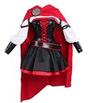 Grand Duke Ruby Rose Cosplay RWBY 4 Red Dress Cloak Battle Uniform Costume Full Set (Size,Female S)