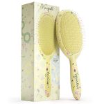 Framar No More Tangles Hairbrush - Detangle Hair Brush for Women, Men & Children, Detangler Hair Brush, Wet Detangle Hair Brush For Curly Hair - Floral Yellow