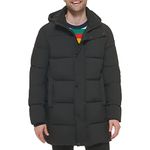 Calvin Klein Mens Long Stretch Puffer Jacket, Long Stretch Ebony, Large