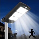 Daixilan Solar Street Lights Outdoor Waterproof, Dusk to Dawn, with Motion Sensor and Remote Control, Suitable for courtyards, Gardens, Streets, Garage, Wall Mount 30000LM