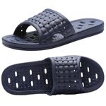 Quick Drying Shower Slippers non-slip Bathroom Slippers Drain Holes Shower Shoes for Women and Men Dorm pool gym Blue EU 43/44