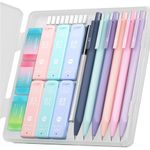 Four Candies Cute Mechanical Pencil Set, 6PCS Pastel Mechanical Pencils 0.5mm & 0.7mm & 0.9mm with 360PCS HB Pencil Leads, 3PCS Erasers and 9PCS Eraser Refills, Aesthetic Pencils for Girls Writing