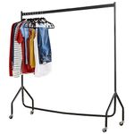 House of Home Extra Heavy Duty 4FT Long x 5FT Clothes Rail In Black - Clothes Rack For Bedroom, Small Clothes Rail, Quality Hanging Storage No Tools Required - Easy to Erect & Collapse