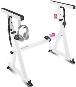 Liquid Stands Keyboard Stand w/ Wheels - Z Style Adjustable & Portable Professional Heavy Duty Digital Piano Stand - Fits 54-88 Key Electric Pianos - Sturdy Rolling Musical Keyboard Stand